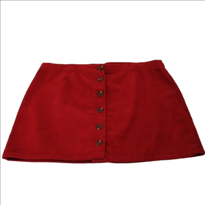 Orange Kiss Mini Skirt Women's Cranberry Size XL Wide Corduroy Button‎ Up